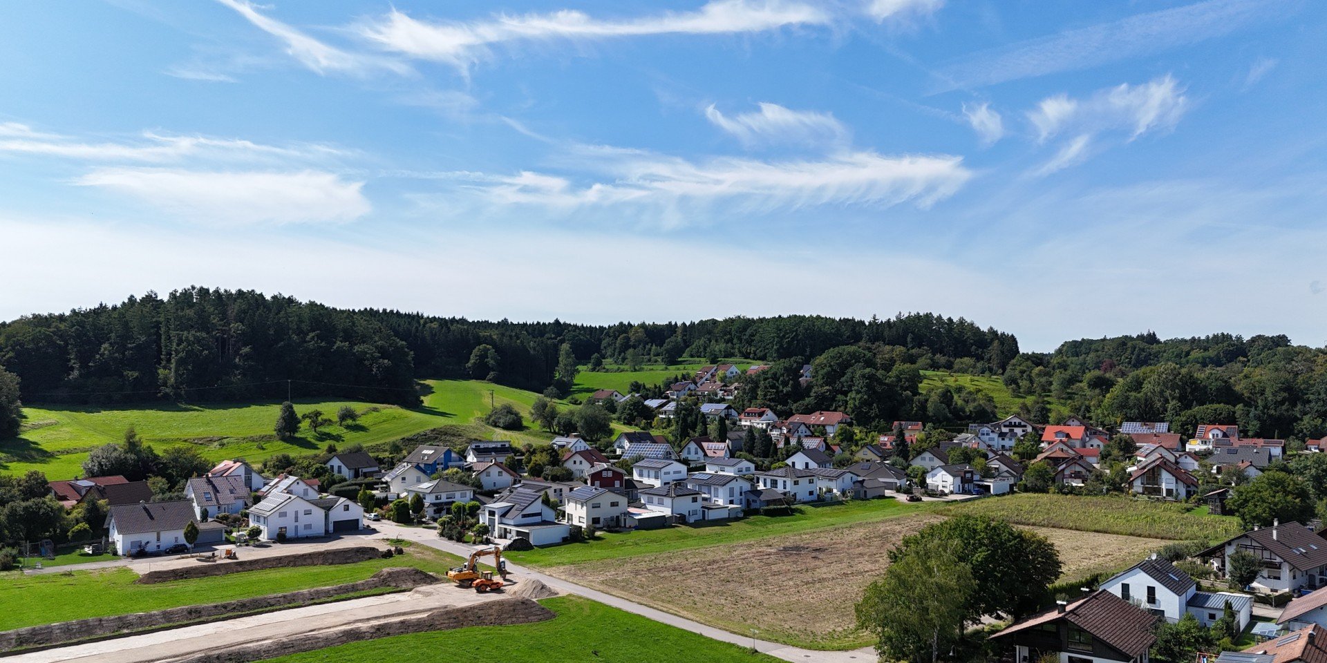 Immobilienmakler Illerrieden: Wohngebiet mit Einfamilienhäusern am Ortsrand von Illerrieden