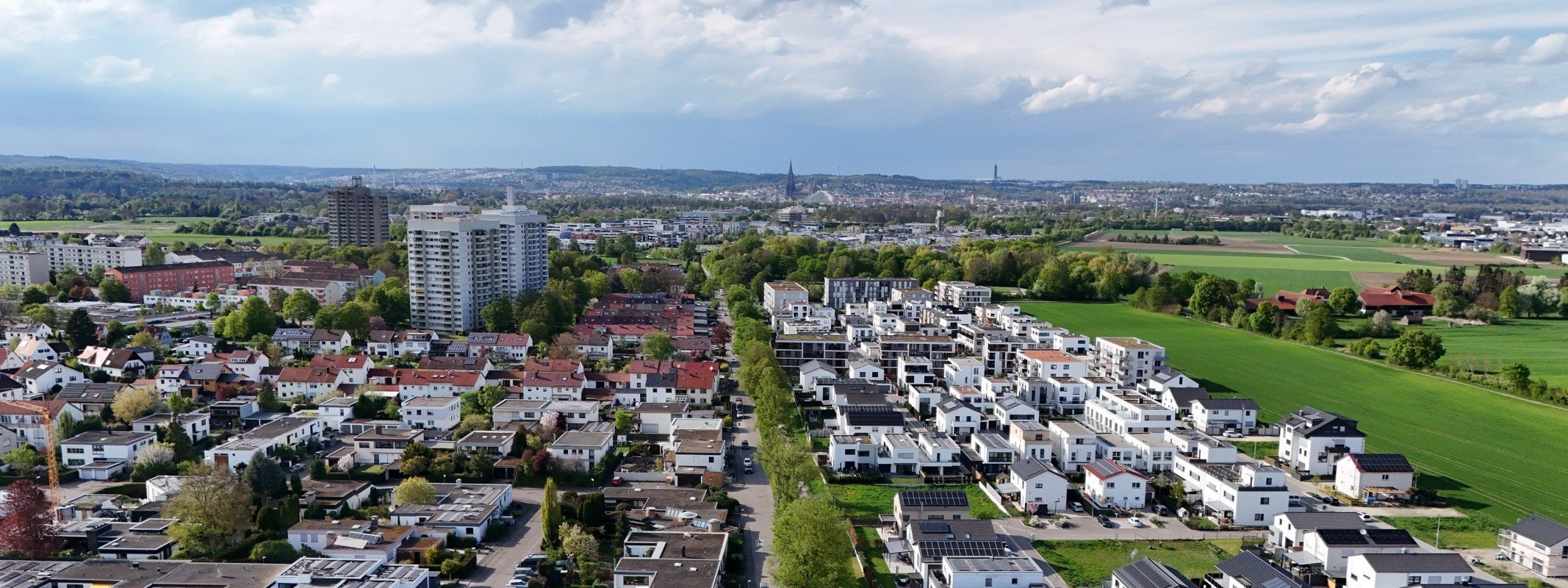 Haus verkaufen in Neu-Ulm-Ludwigsfeld: Wohngebiet von oben