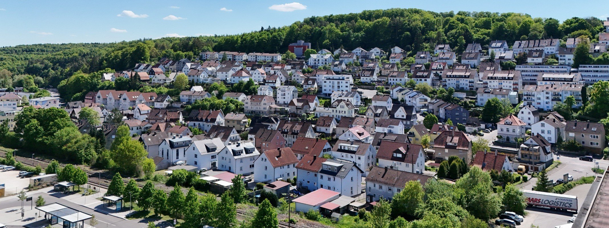 Immobilienmakler Blaustein: Wohngebiete im Blautal von oben