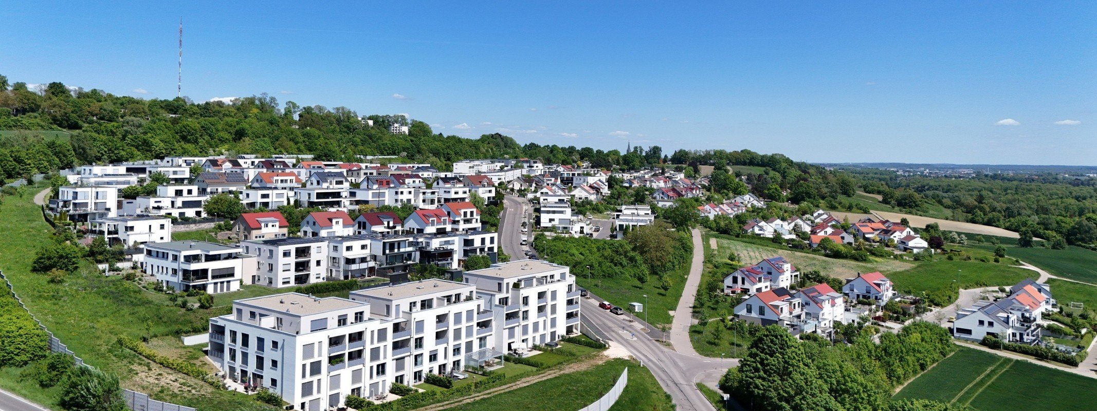 Grundstück verkaufen in Ulm: Neubaugebiet auf der Lindenhöhe von oben