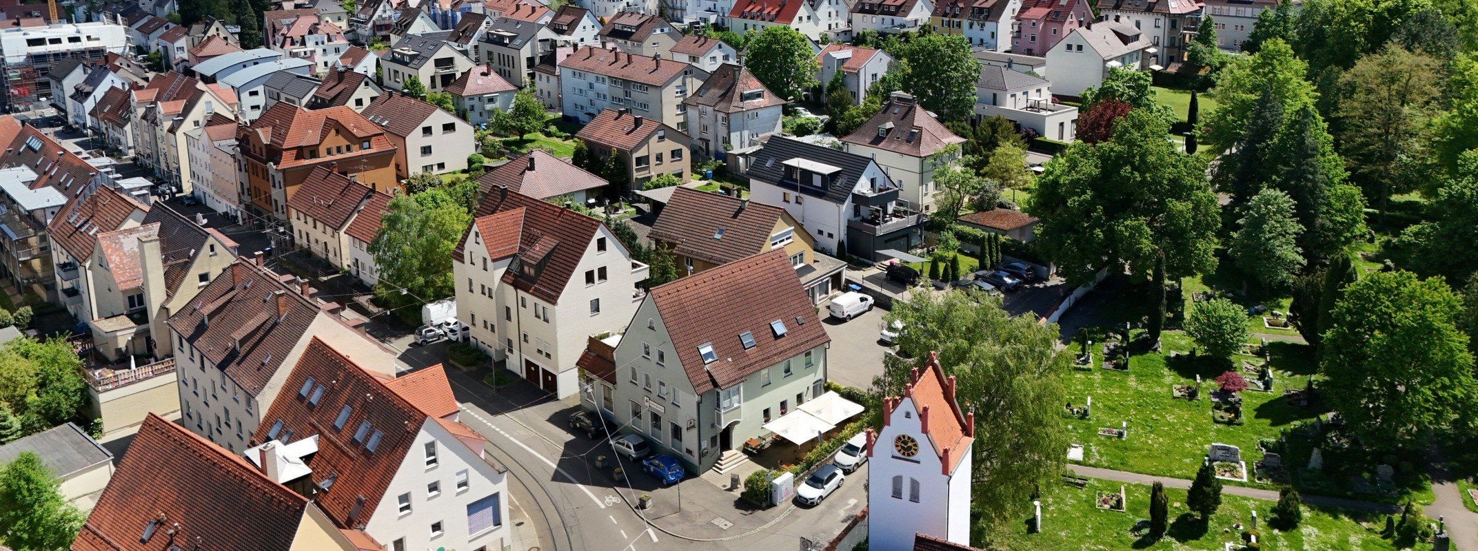 Immobilienmakler S�flingen: Wohngebiete in Ulm-S�flingen von oben