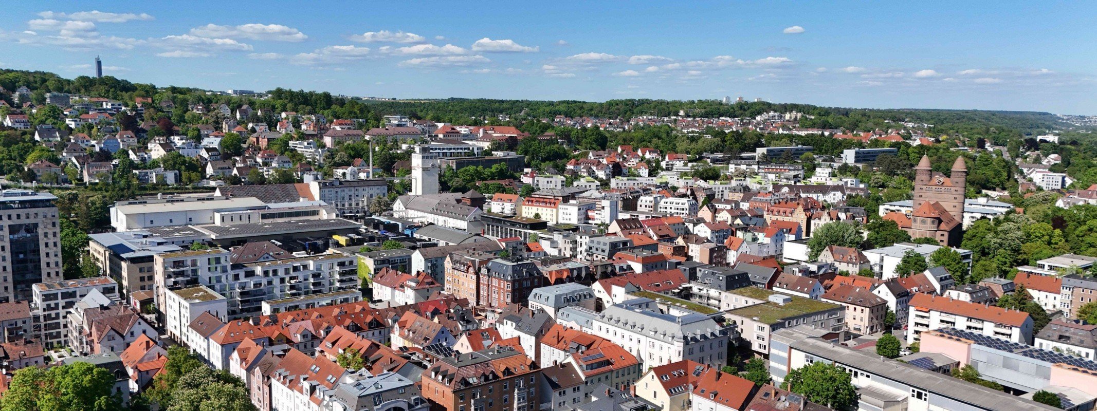 Immobilie schnell verkaufen in Ulm: Wohnhäuser in der Ulmer Neustadt von oben