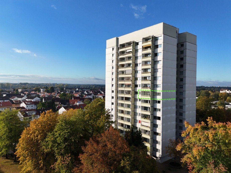 Luftbild Geb�udeansicht Osten Etagenwohnung Neu-Ulm