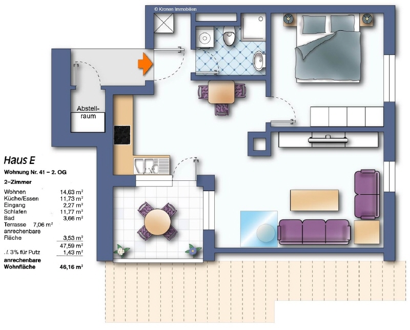 Grundriss (nicht ma�st�bllich) Wohnung Senden