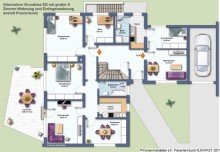 Grundriss EG mit ELW 2-Familienhaus mit BAUPLATZ und Erweiterungsm�glichkeit im Herzen von Pfuhl