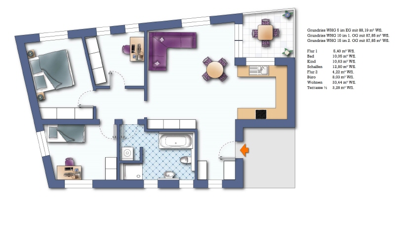 Grundriss WHG 5 Wohnung Langenau