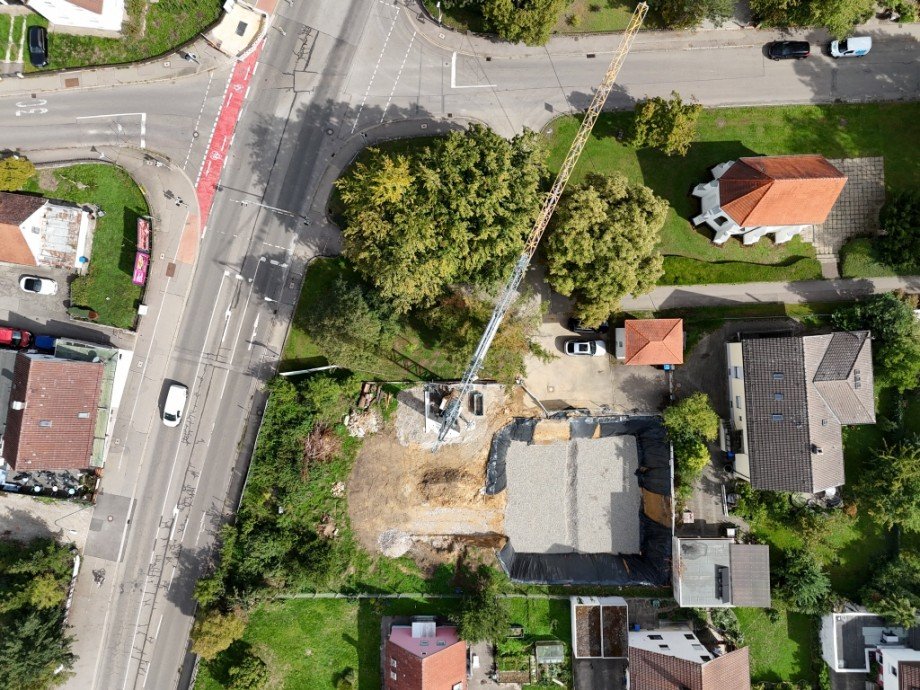 Luftbild 1 Baubeginn Haus 1+2 Einfamilienhaus Neu-Ulm